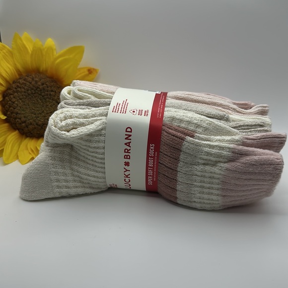 Lucky Brand Pink and White Socks Set ~ pack of 6! New in package - Picture 5 of 8